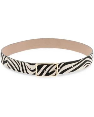 B-Low The Belt Cinturón De Pelo De Poni Con Estampado De Cebra - Blanco