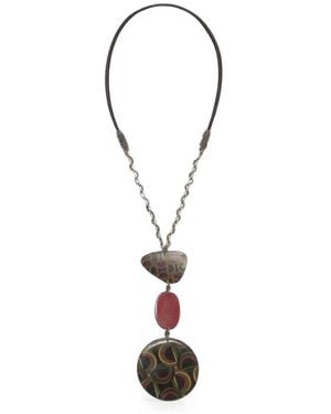 Maliparmi Bead-Embellished Resin-Pendant Necklace - White