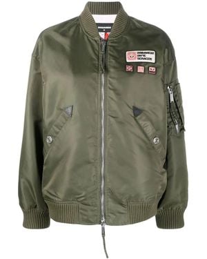 DSquared² Patch-Detail Bomber Jacket - Green