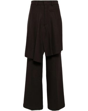 Goen.J Asymmetrische Straight Plooibroek - Zwart