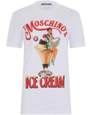 Moschino T-Shirt Mit Grafischem Print - Weiß