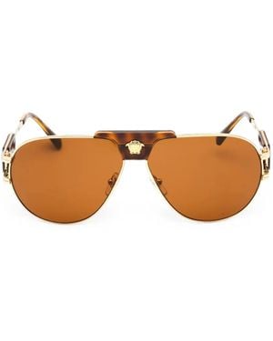 Versace Medusa Pilot-Frame Sunglasses - Metallic