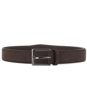 BOSS Suede Pin-Buckle Belt - White