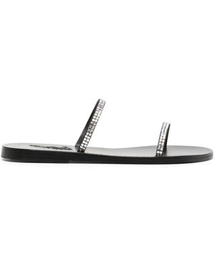 Ancient Greek Sandals Saita Crystal-Embellished Leather Sandals - White