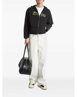 Dime Distressed Terry Hoodie - White
