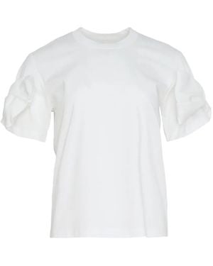Noir Kei Ninomiya Bow-Detail T-Shirt - White