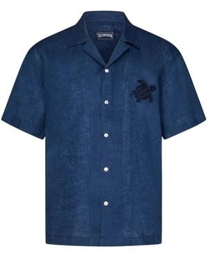 Vilebrequin Hemd aus Leinen - Blau