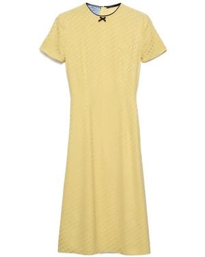 Prada Polka-Dot Satin Dress - Yellow
