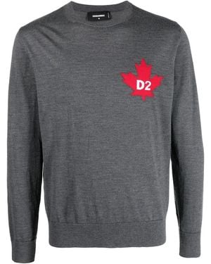 DSquared² D2 Leaf Wool Jumper - Grey