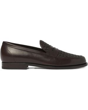 SCAROSSO Leather Loafers - Black