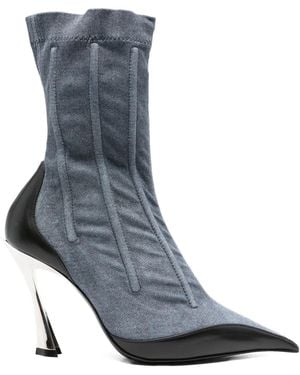 Mugler 110Mm Pointed-Toe Ankle Boots - Blue