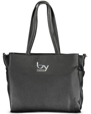 Byblos Chain-Strap Logo-Plaque Tote Bag - Black