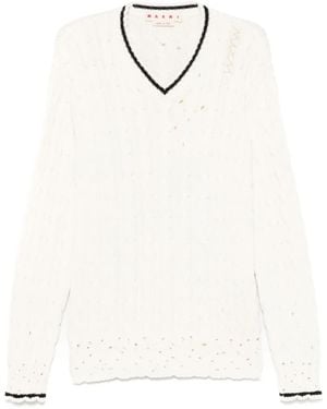 Marni ケーブルニット セーター - ホワイト