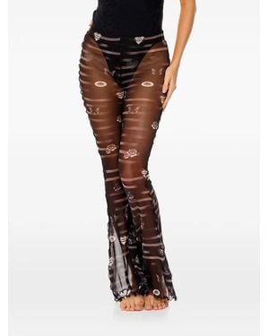 Agua Bendita Monike Printed Trousers - Brown
