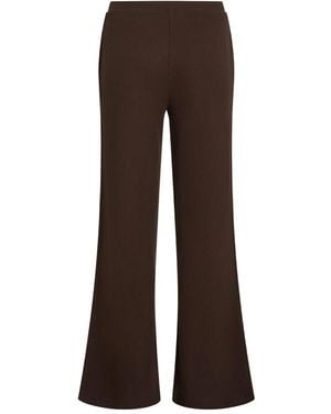 KARL LAGERFELD Crest-Embroidered Pants - Brown