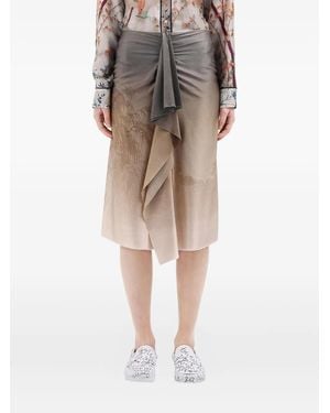 Pierre Louis Mascia Adastrgum Draped Silk-Blend Skirt - Natural