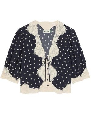 RIXO London Ursula Polka-Dot Blouse - Blue