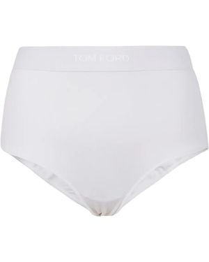 Tom Ford Logo-Print Briefs - White