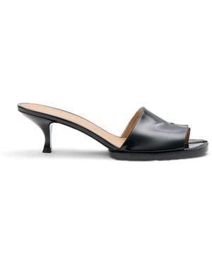 Maison Margiela Mules Tabi Con Cuero Cepillado - Blanco