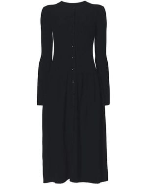Proenza Schouler Ribbed-Knit Button-Fastening Dress - Black