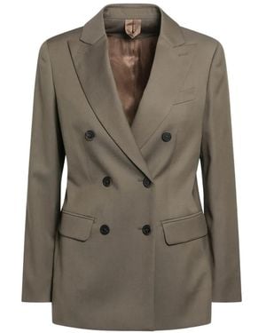 Max Mara Double-Breasted Peaked-Lapel Blazer - Grey