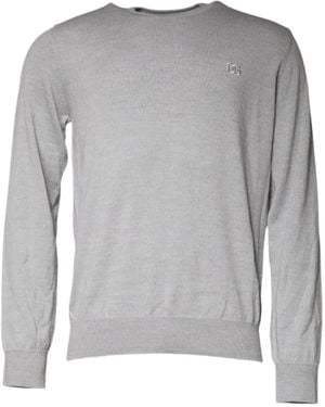 Dolce & Gabbana Logo-Embroidered Crew-Neck Sweater - Grey