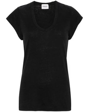 Isabel Marant Zankou Linen T-Shirt - Black