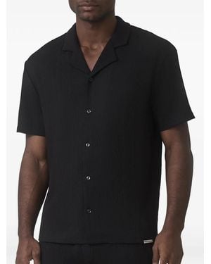Mauvais Eivissa Plissé Short-Sleeve Shirt - Black