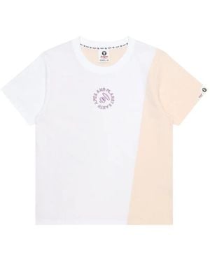 Aape By A Bathing Ape Moonface Embossed Paneled T-Shirt - White