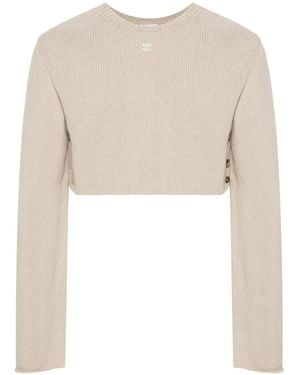 Courreges Pull Crop À Boutonnière - Neutre