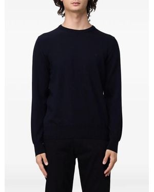 Brooksfield Embroidered-Logo Jumper - Blue