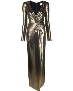 Nissa Draped Lamé-Effect Maxi Dress - Metallic