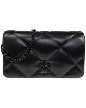 Tory Burch Kira Diamond Powder Wallet On Chain - Black