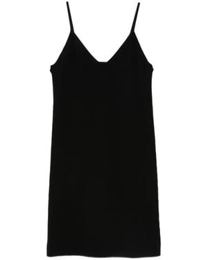 Bompard Robe Courte À Col V - Black