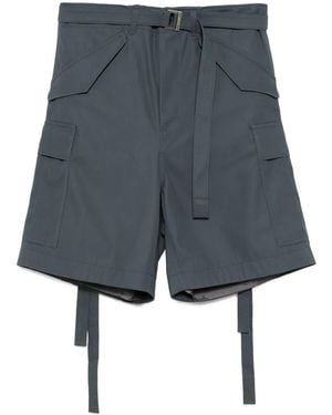 Sacai Cotton Twill Shorts - Grey