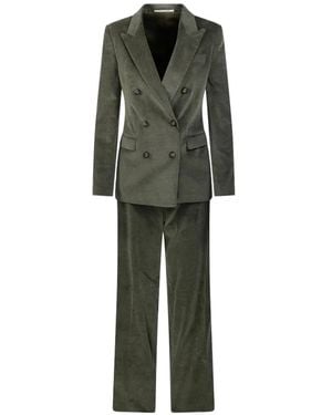 Tagliatore Double-Breasted Corduroy Suit - Green