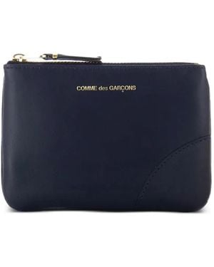 Comme des Garçons Logo-Print Leather Wallet - Blue