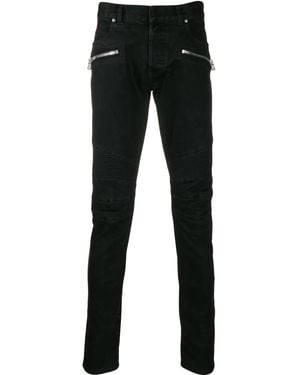 Balmain Slim Fit Panelled Jeans - Black