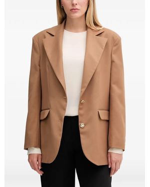 GAUDI Button Notched Blazer - Natural