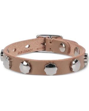 Our Legacy Studded Leather Bracelet - Brown