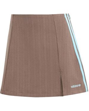 adidas 3-Stripe Logo Mini Skirt - Brown