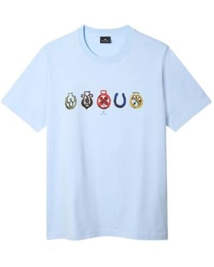 Paul Smith Lucky Charm Print T-Shirt - Blue