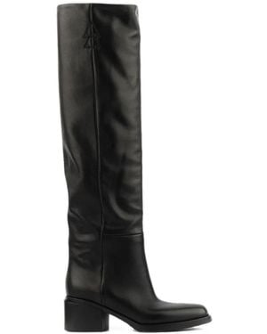 Elena Iachi Square-Toe Knee-High Boots - Black