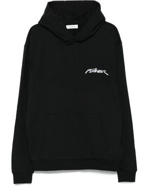 flâneur Logo-Print Hoodie - Black