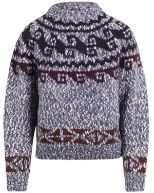 Moncler Fair Isle Knit Sweater - Blue
