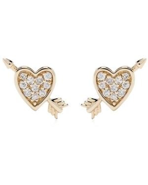 Adina Reyter 14Kt Heart And Arrow Diamond Stud Earrings - White