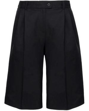 MEDEA Pleated High-Waisted Shorts - Blue