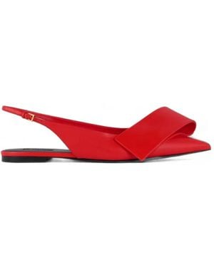 Givenchy Twisted Ribbon Flat Slingbacks - Red