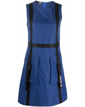 Love Moschino Pocket-Detail Mini Dress - Blue