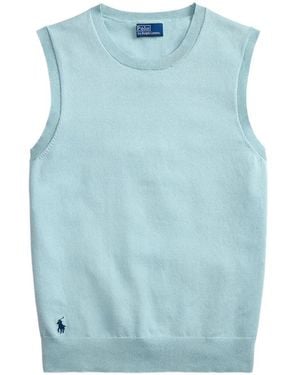 Polo Ralph Lauren Pony-Embroidered Sleeveless Jumper - Blue
